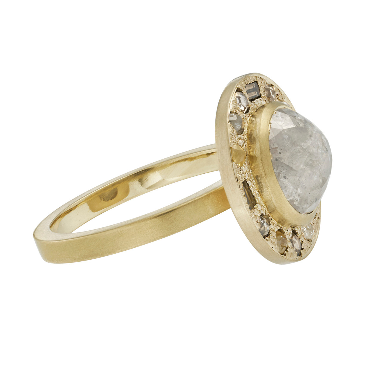 18ct Yellow Gold Puzzle 3.46ct Round Rose Cut Diamond Ring, tf House - Muse, tomfoolery