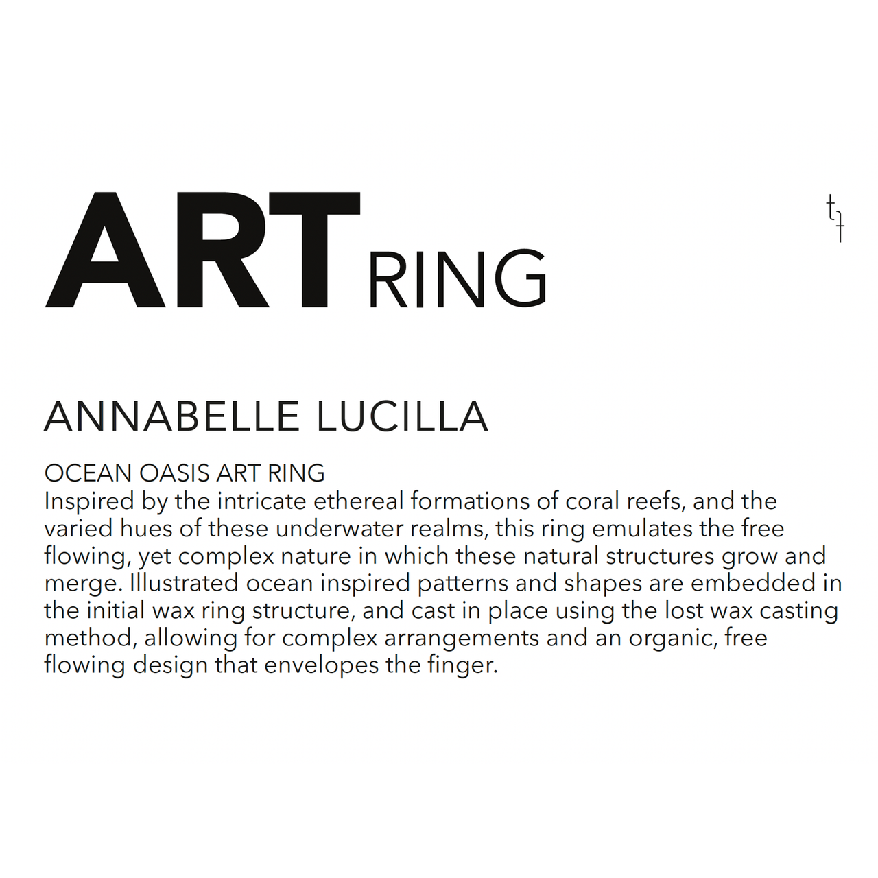 Ocean Oasis Art Ring by Annabelle Lucilla available at tomfoolery London as a part of Art Ring 2023 exhibition.