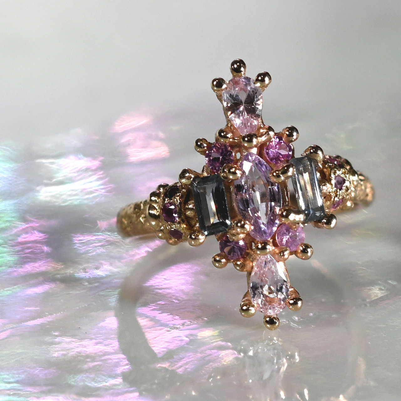 Lilac Kaleidoscope Art Ring by Ciara Bowles available at tomfoolery London as a part of Art Ring 2023 exhibition.