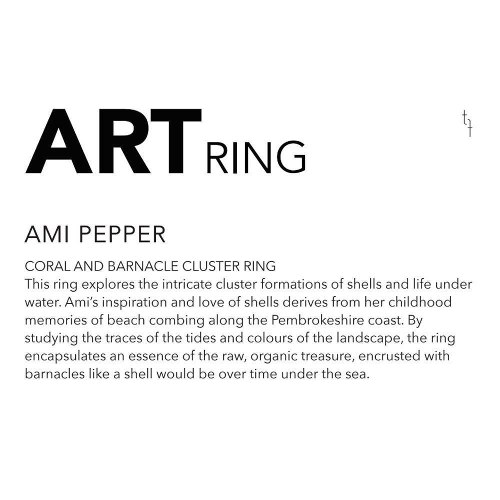 Coral & Barnacle Cluster Art Ring, Ami Pepper, tomfoolery London, Art Ring 2023 exhibition