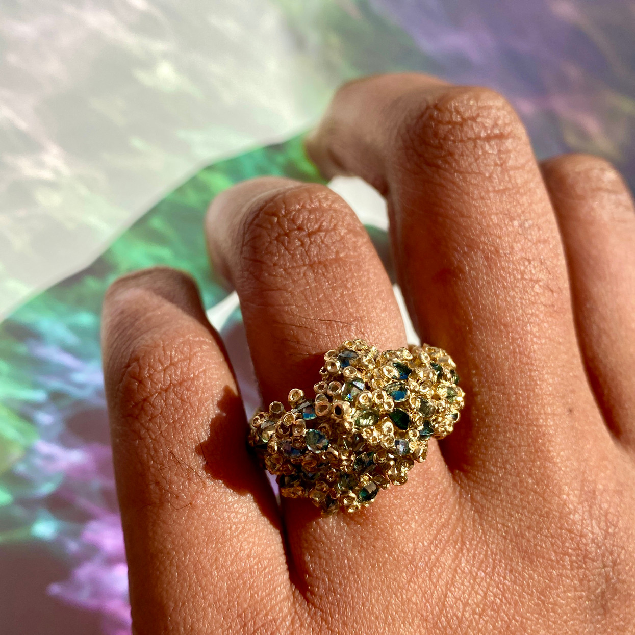 Coral & Barnacle Cluster Art Ring, Ami Pepper, tomfoolery London, Art Ring 2023 exhibition