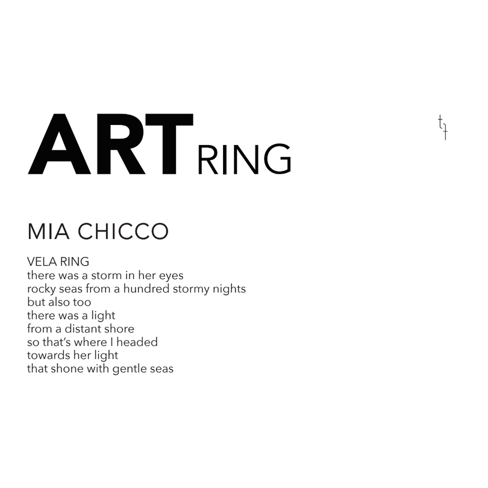 Vela Art Ring, Mia Chicco, tomfoolery