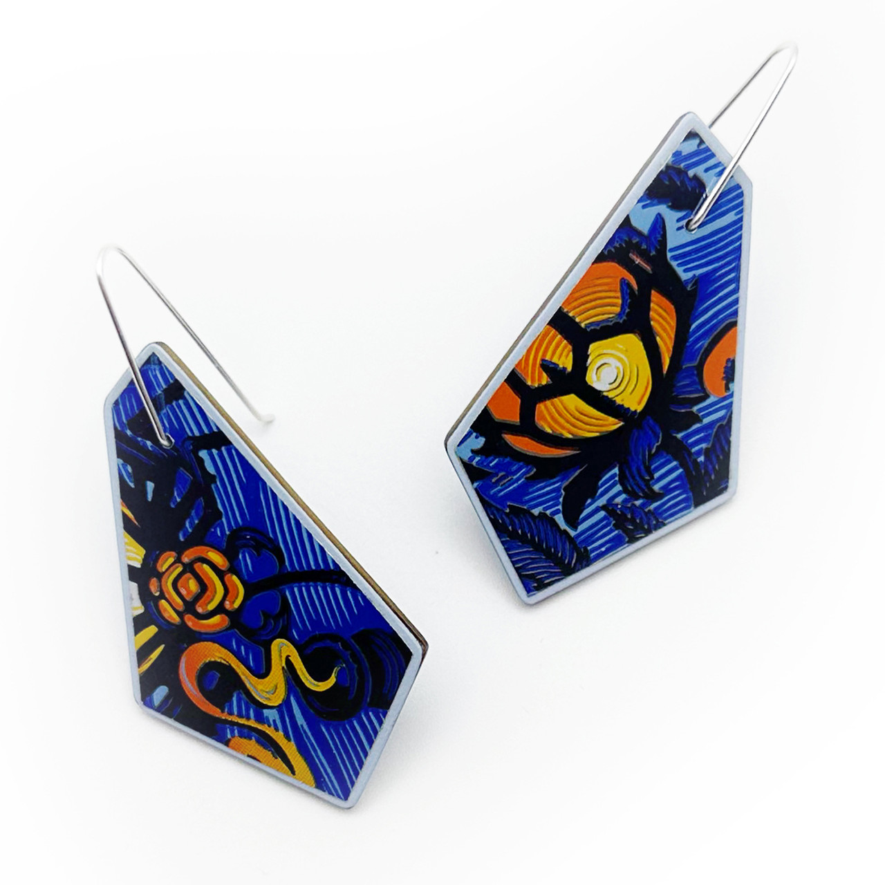 Canto Brew Recycled Drop Earrings in Blue, Zulay & Stephanie Smith, tomfoolery