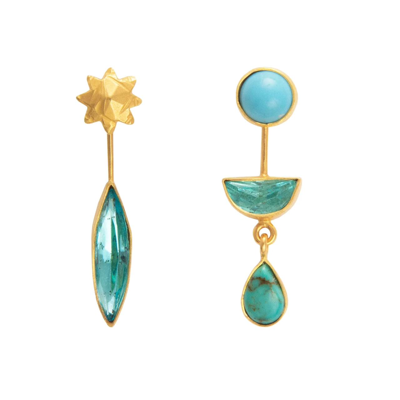 Turquoise Detachable Victorian Drop Earrings, Grainne Morton, tomfoolery