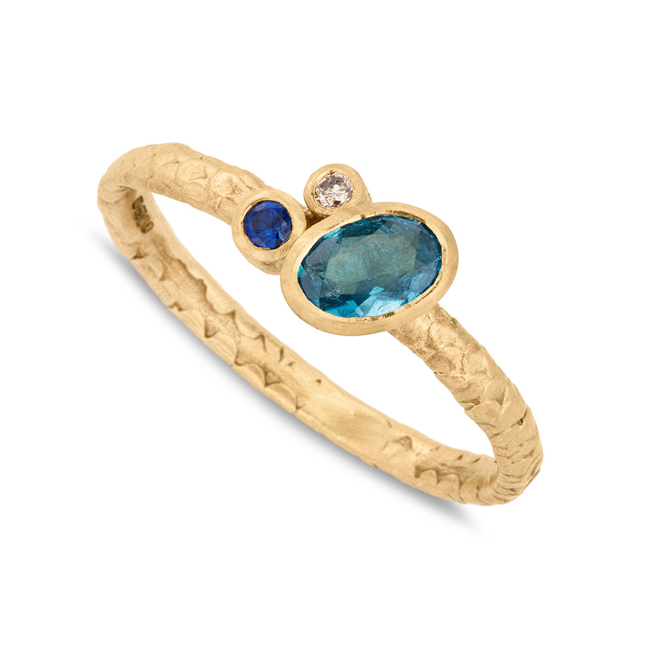 One-Of-A-Kind Ocean Blue Cluster Ring, Alison Macleod, tomfoolery
