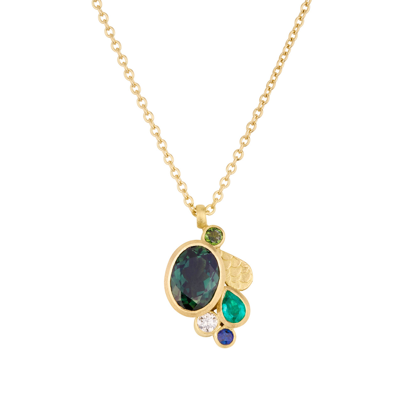 One-Of-A-Kind Happenstance Droplet Pendant with Green Tourmaline, Alison Macleod, tomfoolery