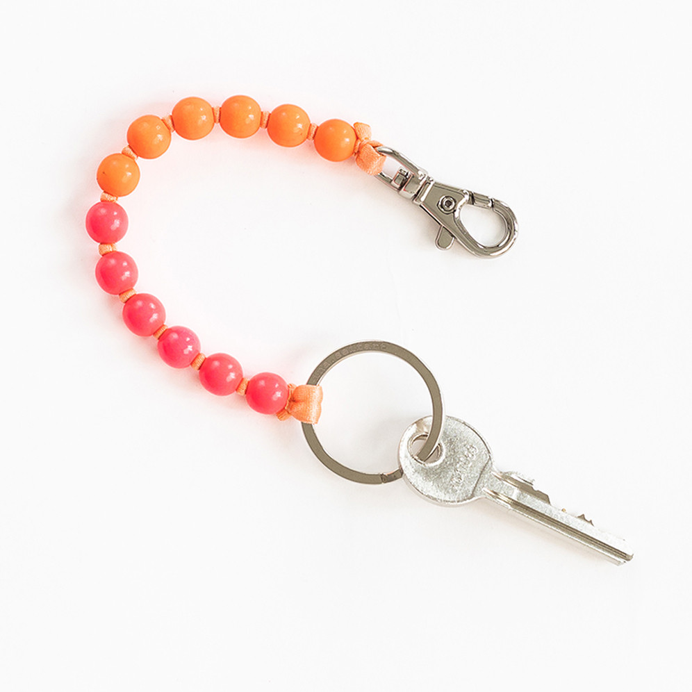 Neon Orange & Pink Perlen Short Wooden Beaded iPhone & Keychain, Ina Seifart, tomfoolery
