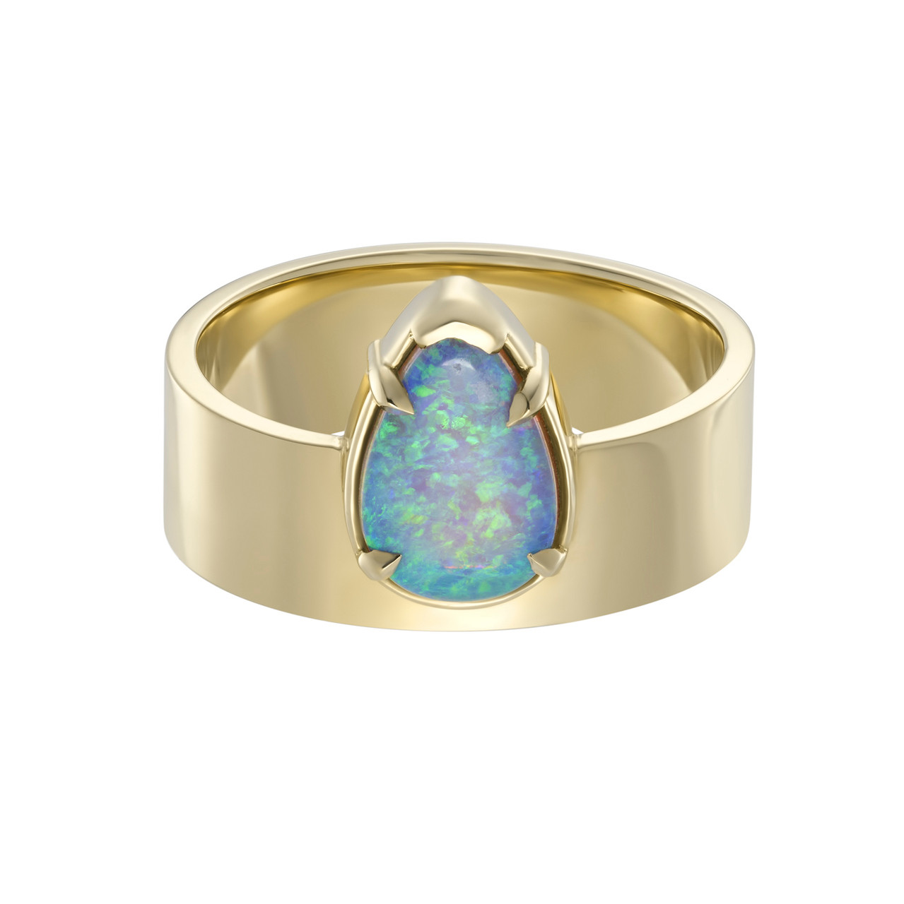 One-Of-A-Kind Pear Cabochon Cut Opal Monolith No. 21 Ring, WWAKE, tomfoolery