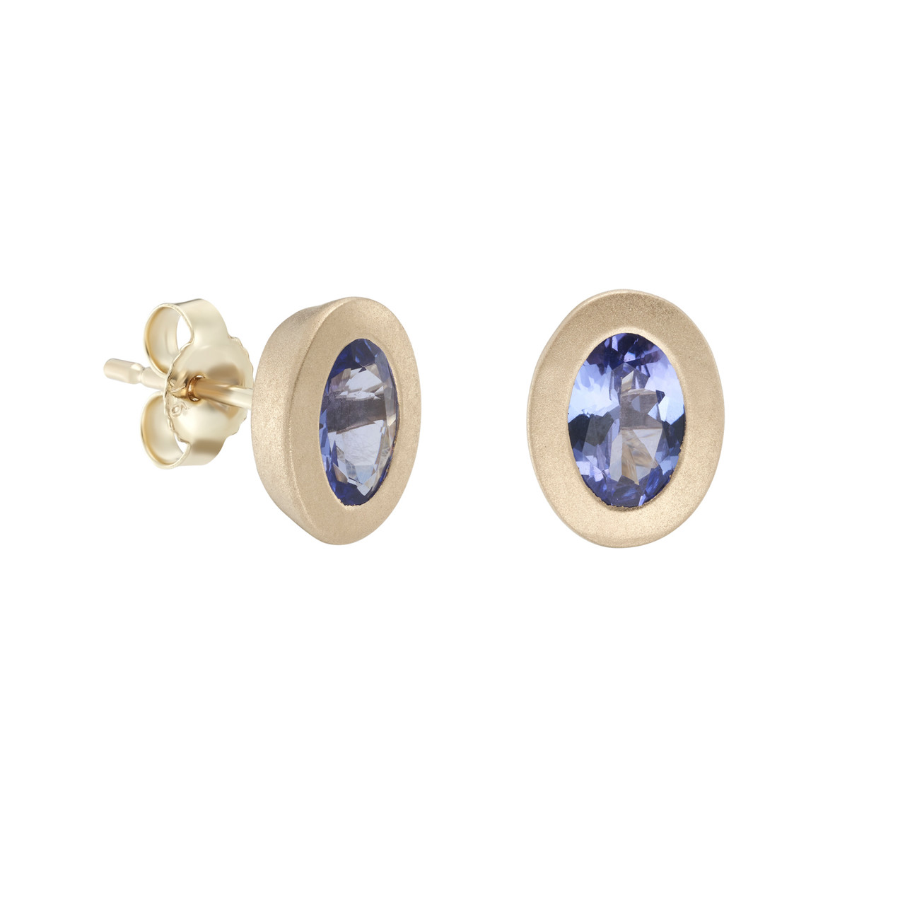 Solo Bezel Set Tanzanite Studs, tf House - Infinite, tomfoolery