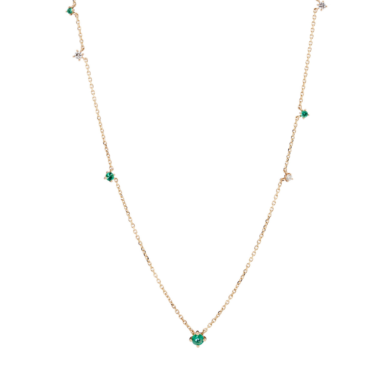 Scatter Diamond & Emerald Necklace, tf House - Infinite, tomfoolery