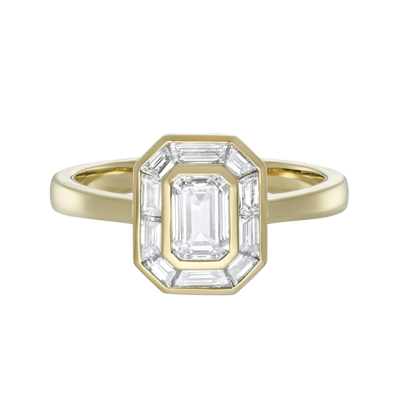 Lab Emerald Cut Diamond Channel Set Ring, tf House - Diamonds, tomfoolery