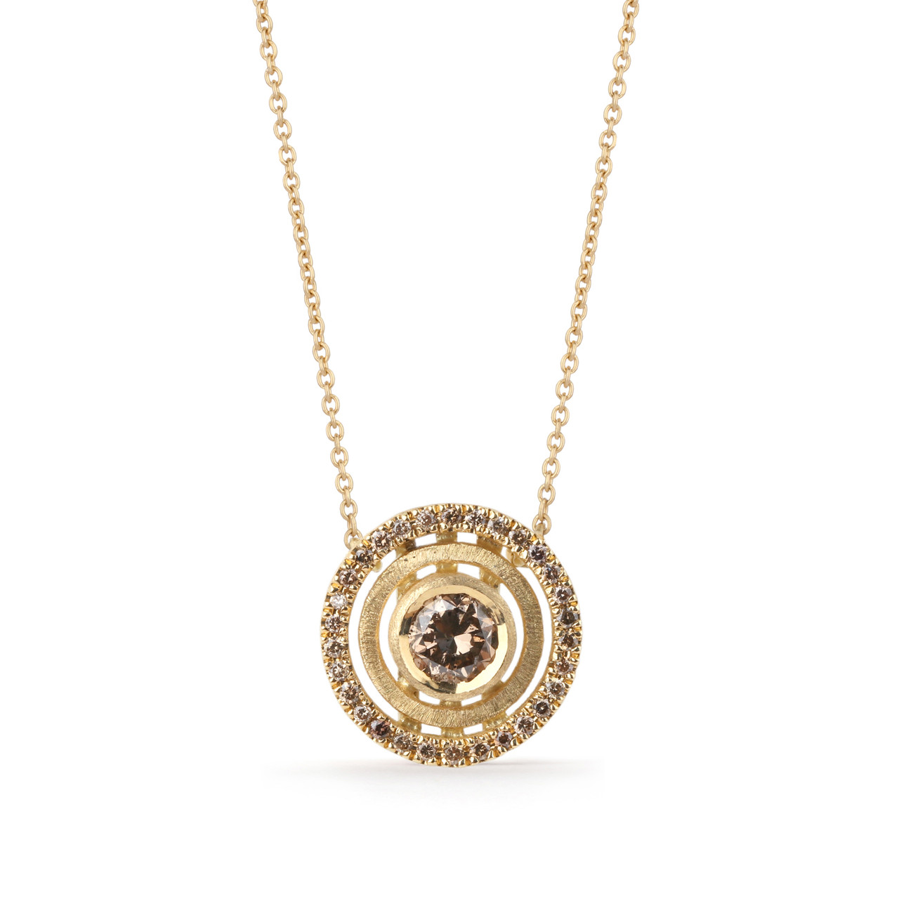 Solar Cognac Diamond Pendant, Shimmel & Madden, Tomfoolery London