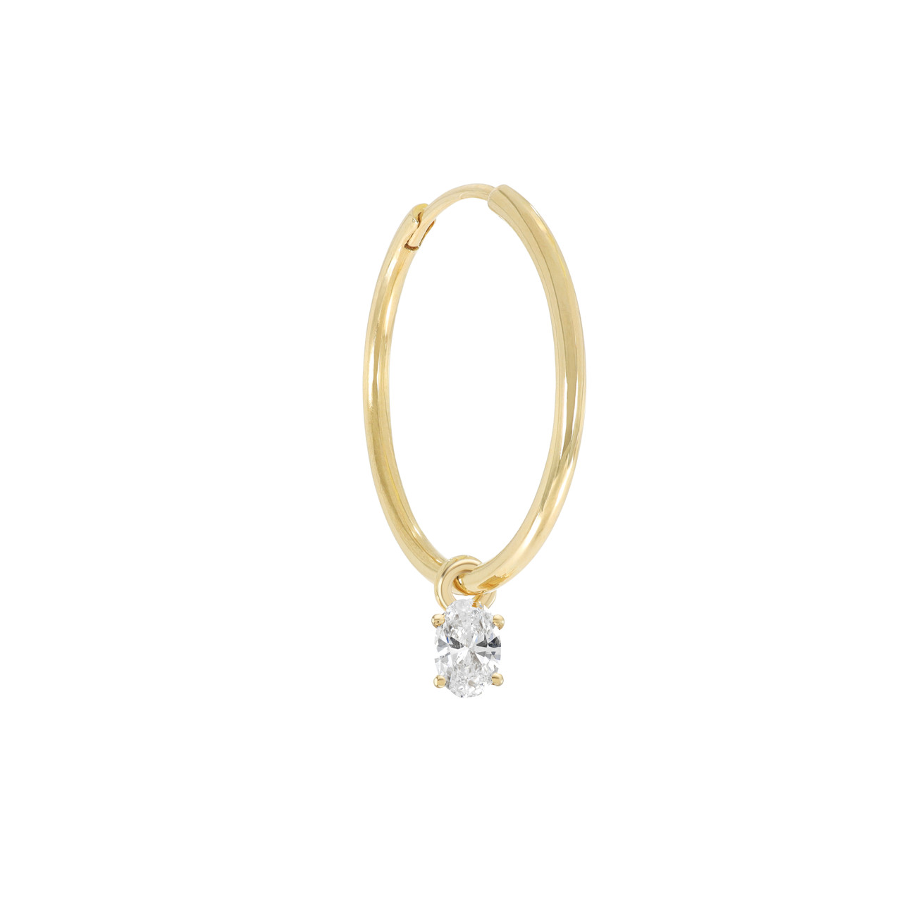 tomfoolery jewellery gallery: Oval Diamond Hoop Single Earring by metier by tomfoolery