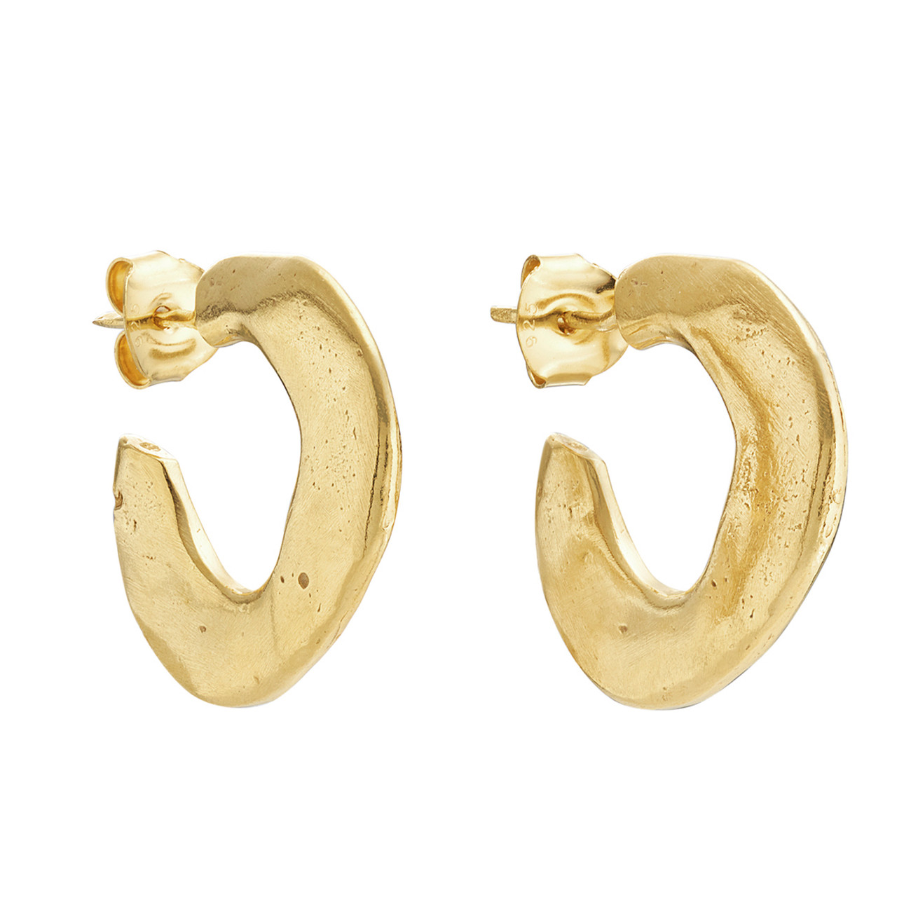 Marta Gold Flat Hoop Earrings, Karen Hallam, tomfoolery