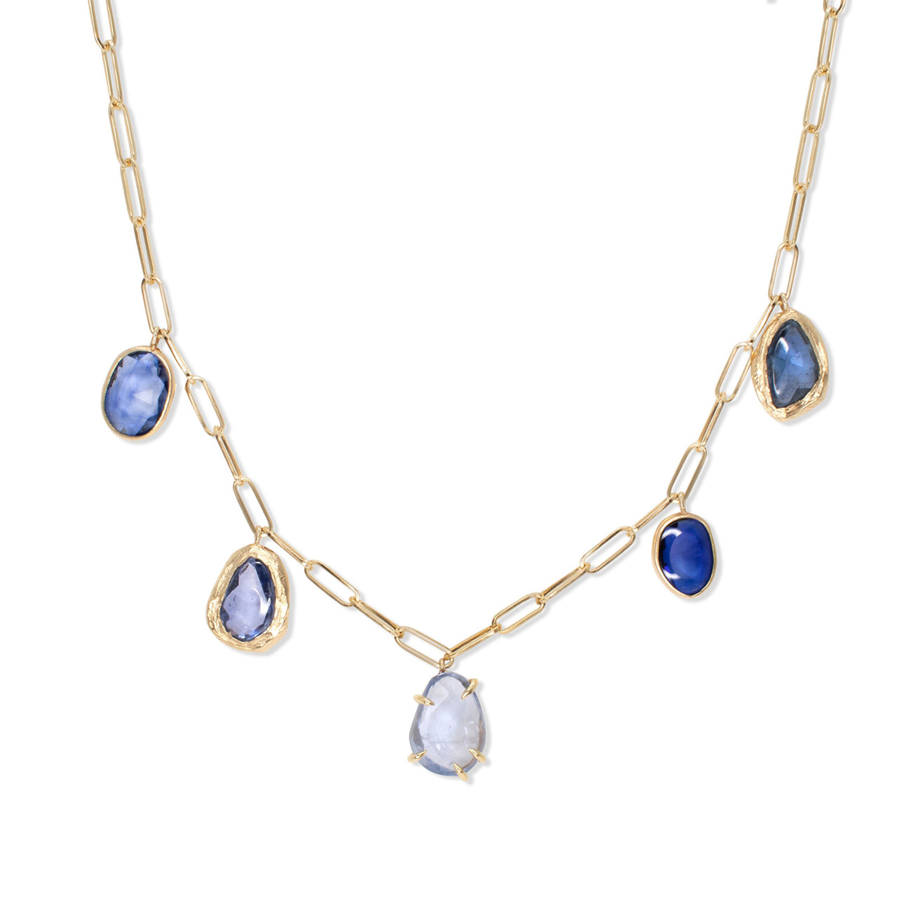 Vintage Blue Sapphire and Diamond Necklace | Weiss Jewelers