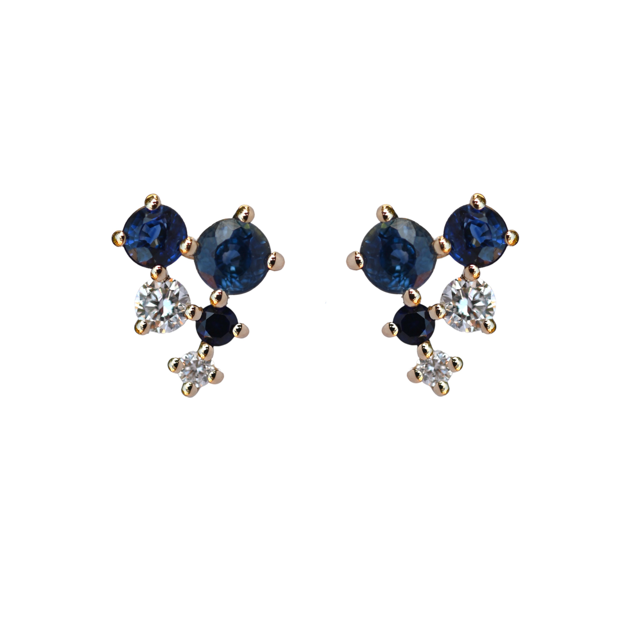 Scatter Cascading Blue Sapphire Studs, tf House - Infinite, tomfoolery