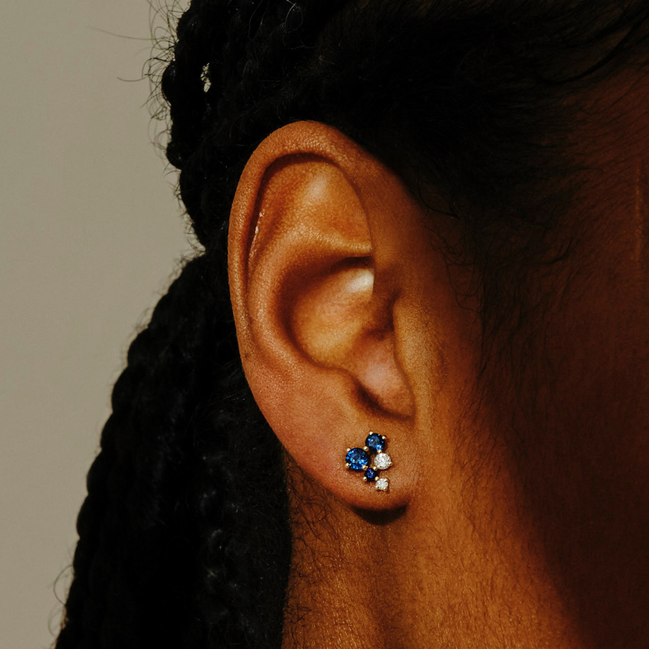 Scatter Cascading Blue Sapphire Studs, tf House - Infinite, tomfoolery