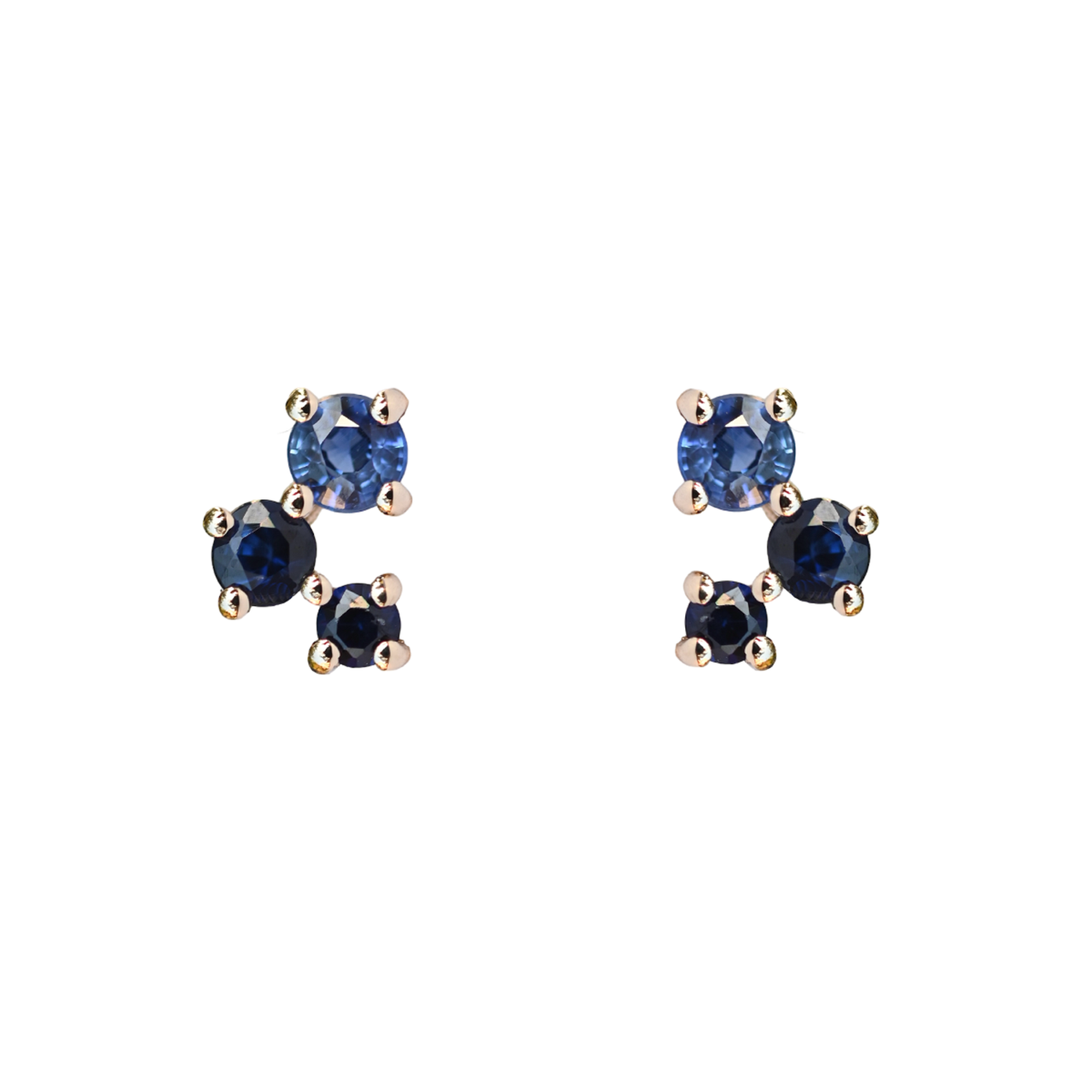 Scatter Trio Blue Sapphire Studs, tf House - Infinite, tomfoolery