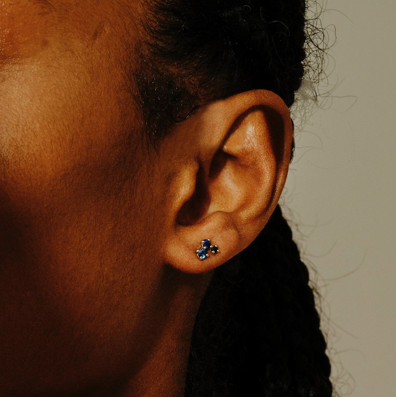 Scatter Trio Blue Sapphire Studs, tf House - Infinite, tomfoolery