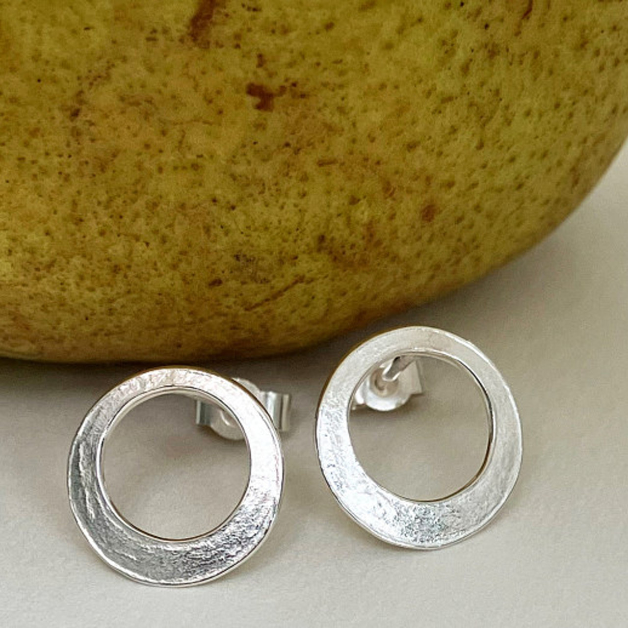 Silver Gyra Circle Studs, Latham & Neve, tomfoolery