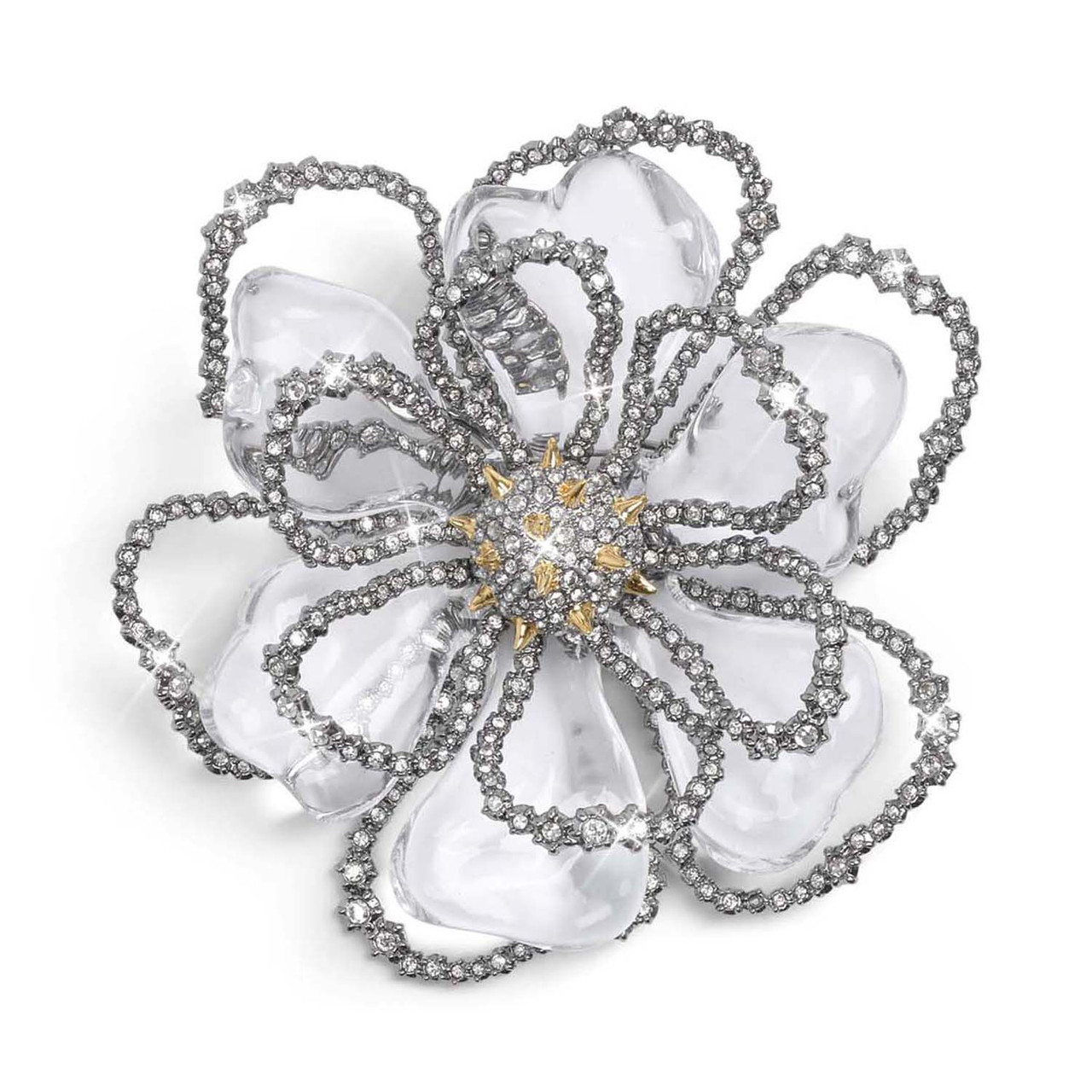 Punk Royale Crystal & Lucite Flower Pin, Alexis Bittar, tomfoolery