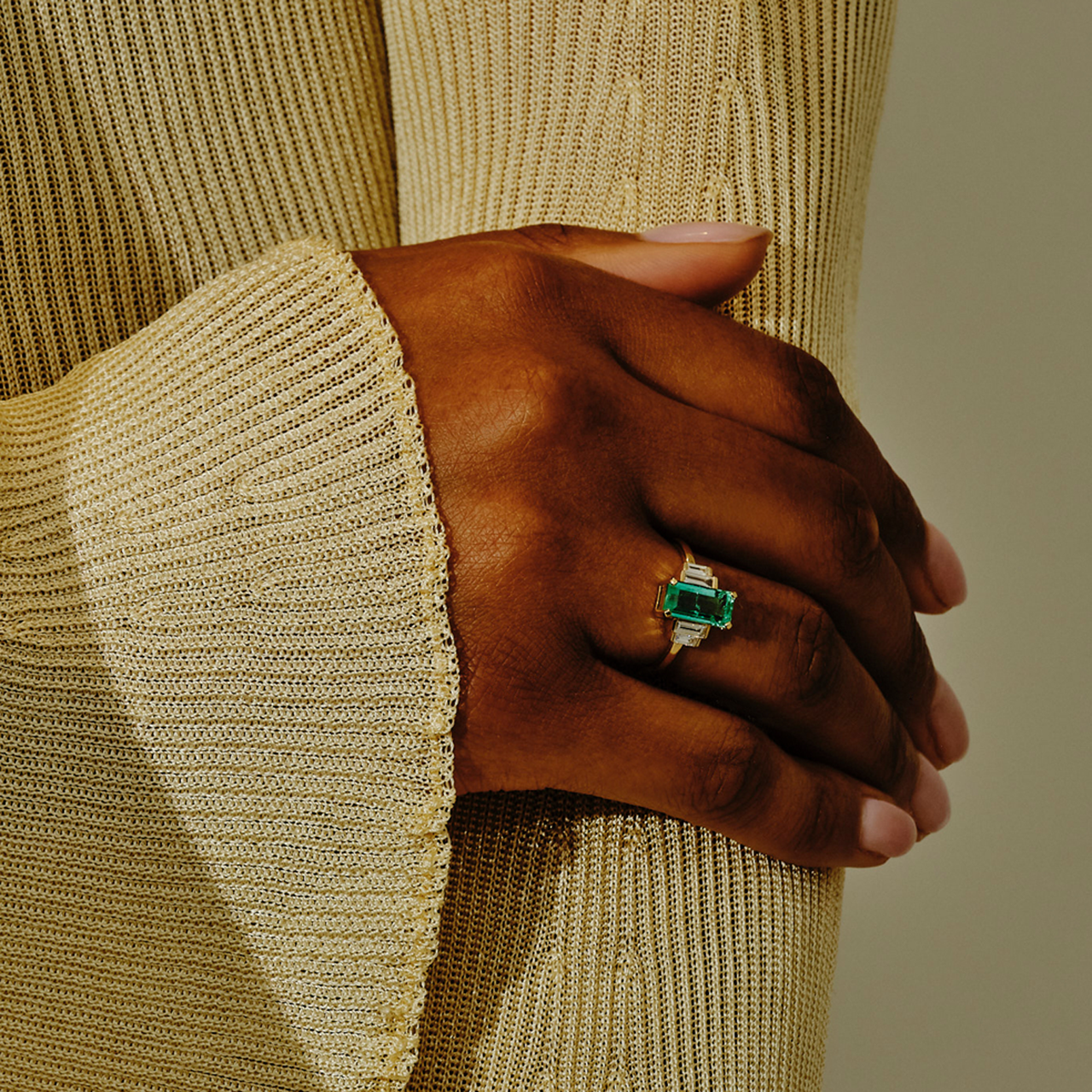 Empire Step Baguette Diamond & Emerald Ring, tf House - Art Echo, tomfoolery