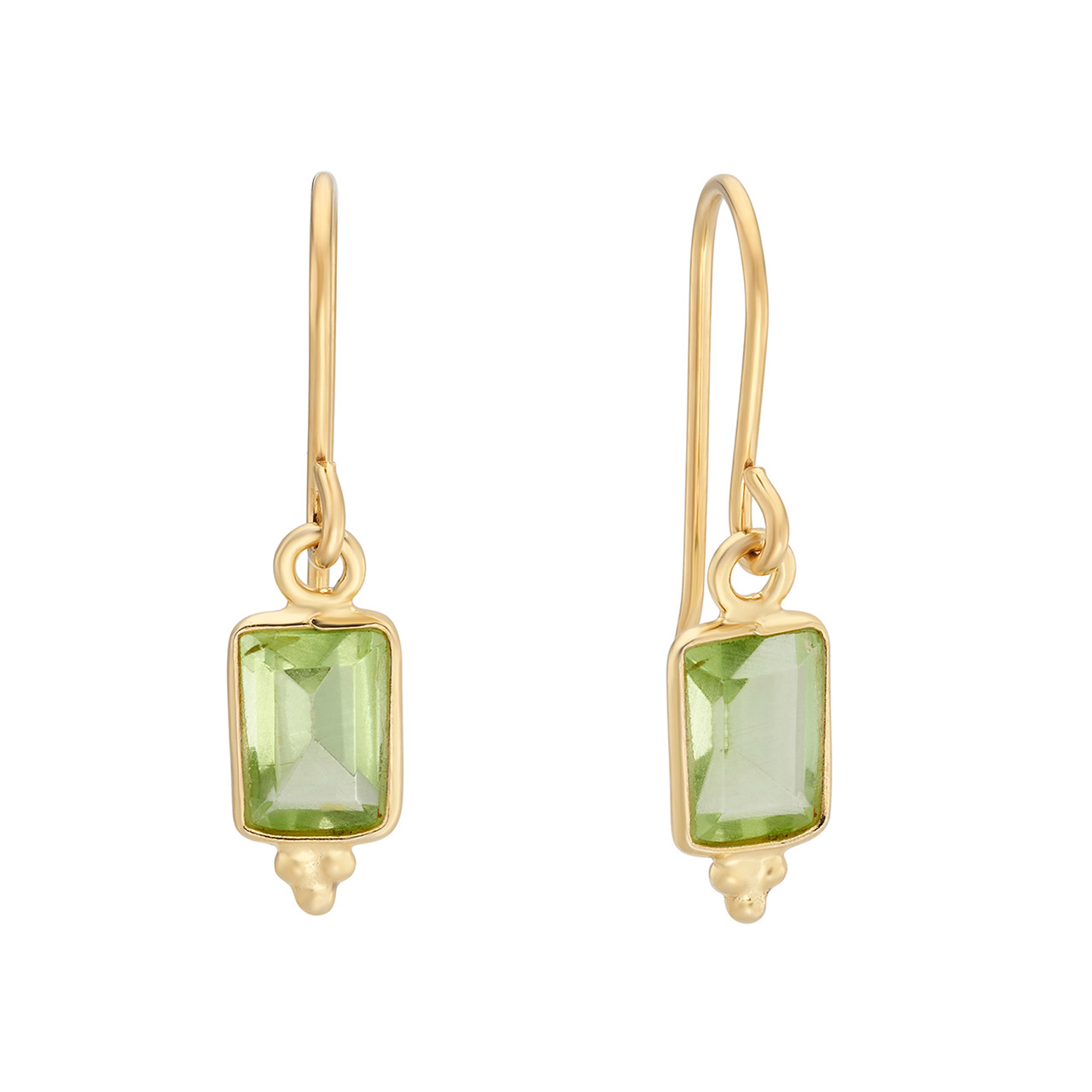 Rectangular Triple Bead Green Amethyst Drop Earrings, tf House - Beaded, tomfoolery