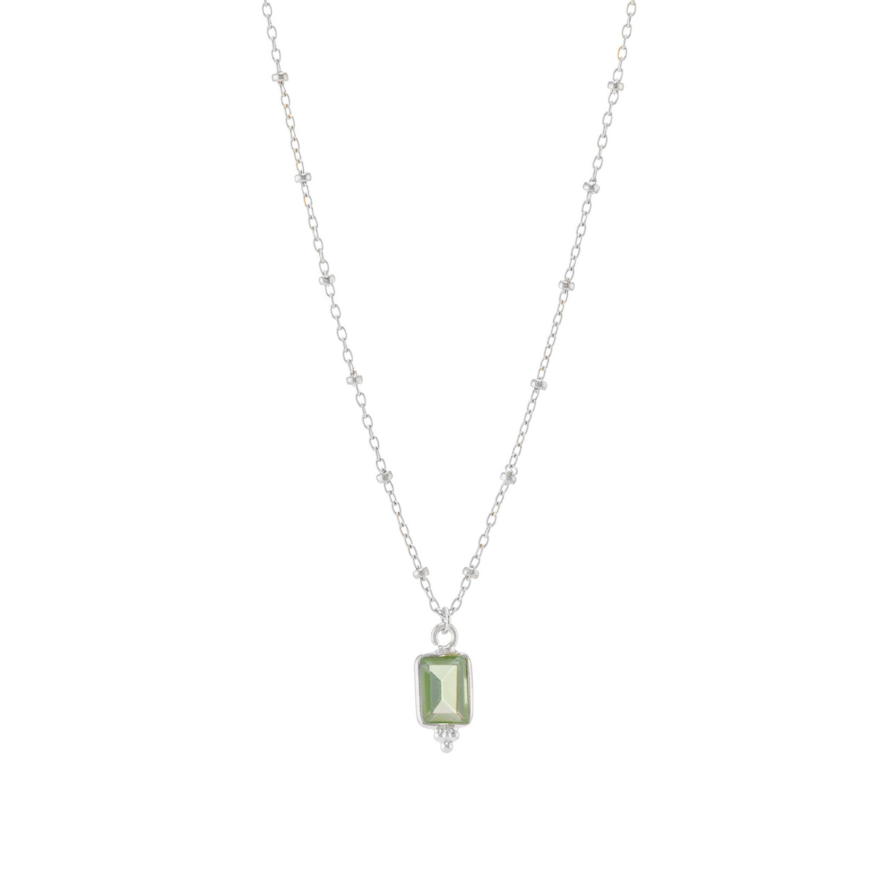 Rectangular Triple Bead Green Amethyst Pendant,  tf House - Beaded, tomfoolery