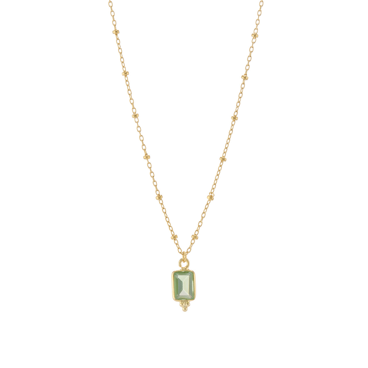 Rectangular Triple Bead Green Amethyst Pendant,  tf House - Beaded, tomfoolery