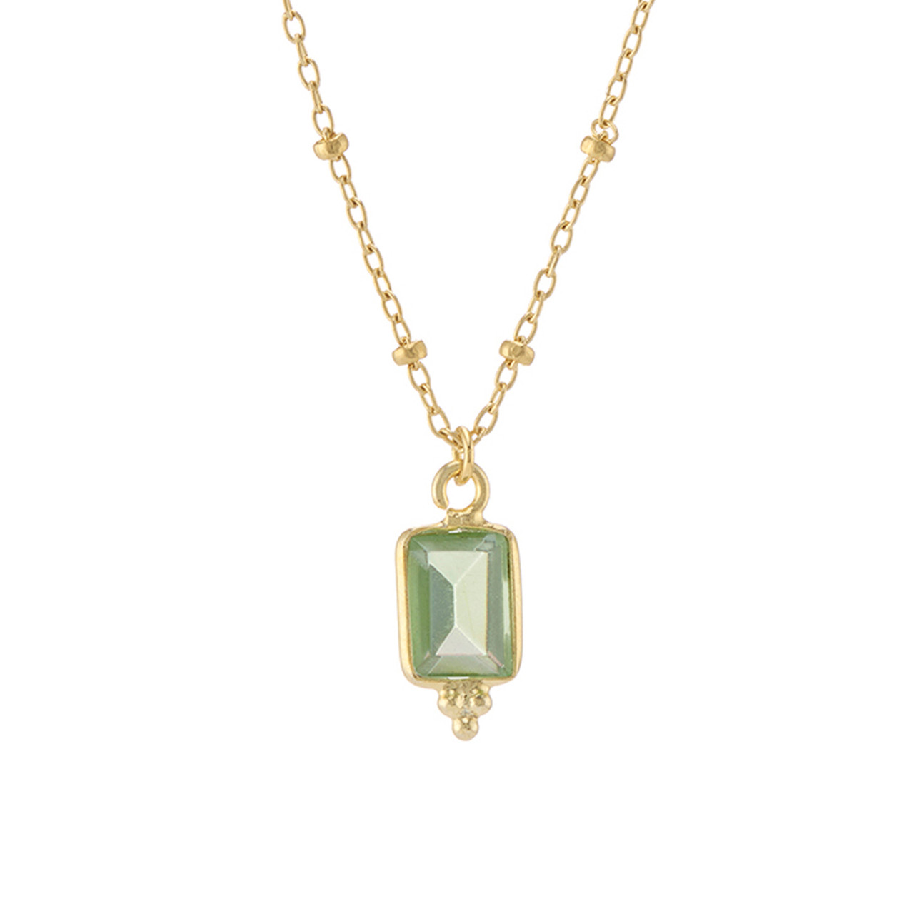 Rectangular Triple Bead Green Amethyst Pendant,  tf House - Beaded, tomfoolery