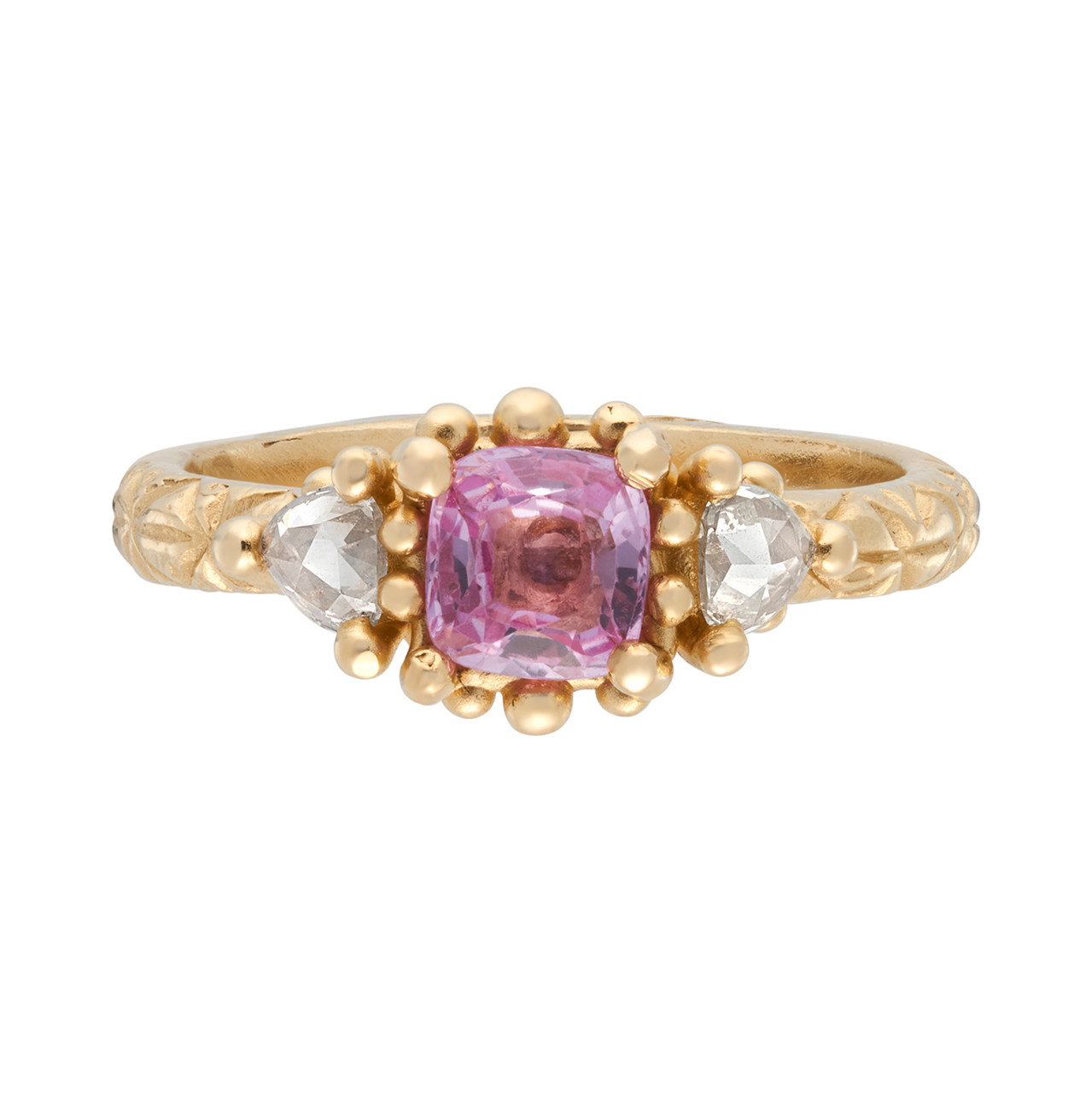 Trilogy Diamond & Pink Sapphire Ring, Ciara Bowles, tomfoolery