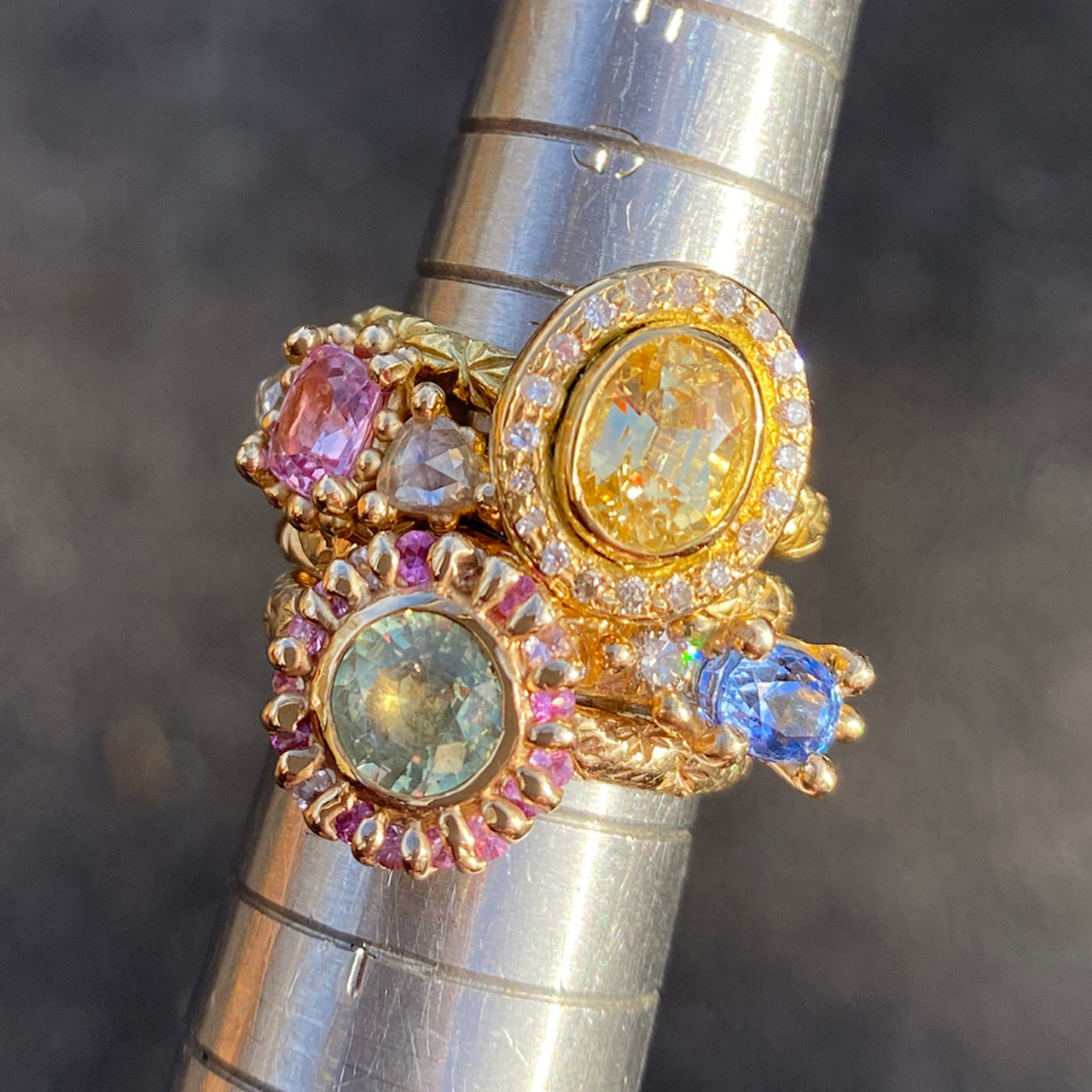 Trilogy Diamond & Blue Sapphire Ring, Ciara Bowles, tomfoolery