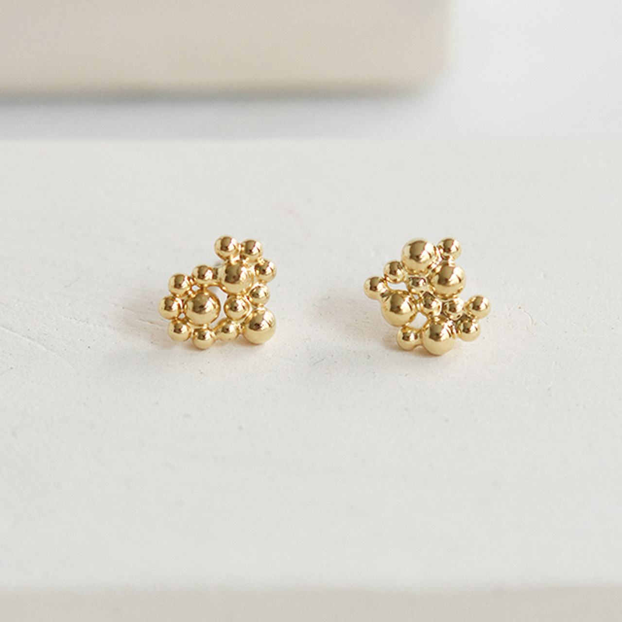 Deia Irregular Gold Studs, Judith Benita, tomfoolery