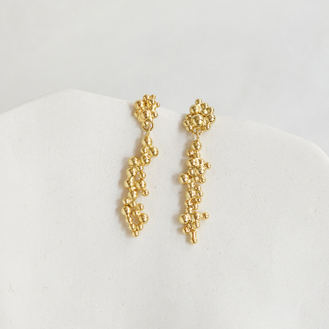 Deia Irregular Gold Drop Earrings, Judith Benita, tomfoolery