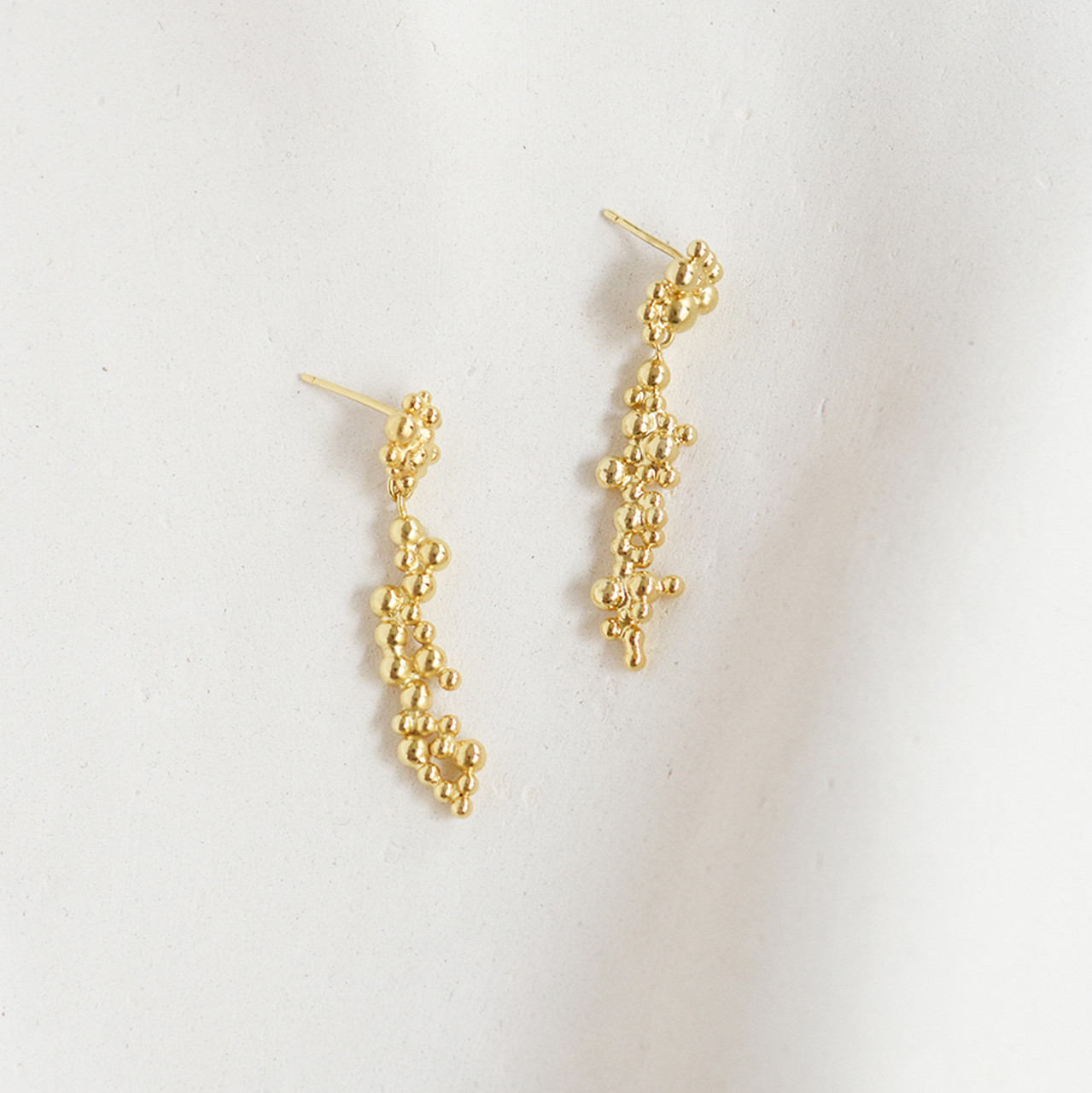 Deia Irregular Gold Drop Earrings, Judith Benita, tomfoolery