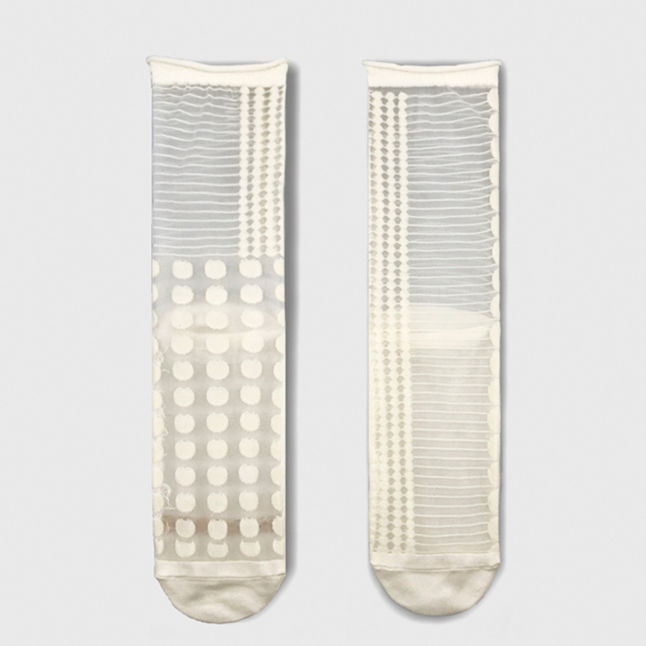 Off-White Dot Tulle Socks, 2nd Palette, tomfoolery