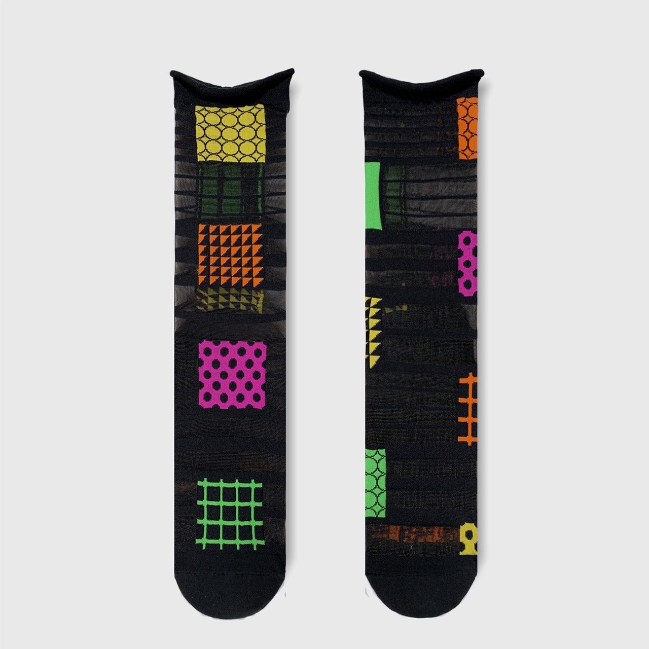 Black & Multi Square Tulle Socks, 2nd Palette, tomfoolery