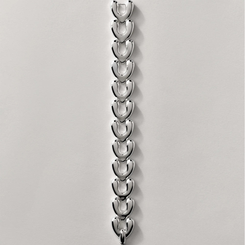 Silver Heart Link Bracelet, Annika Inez, tomfoolery