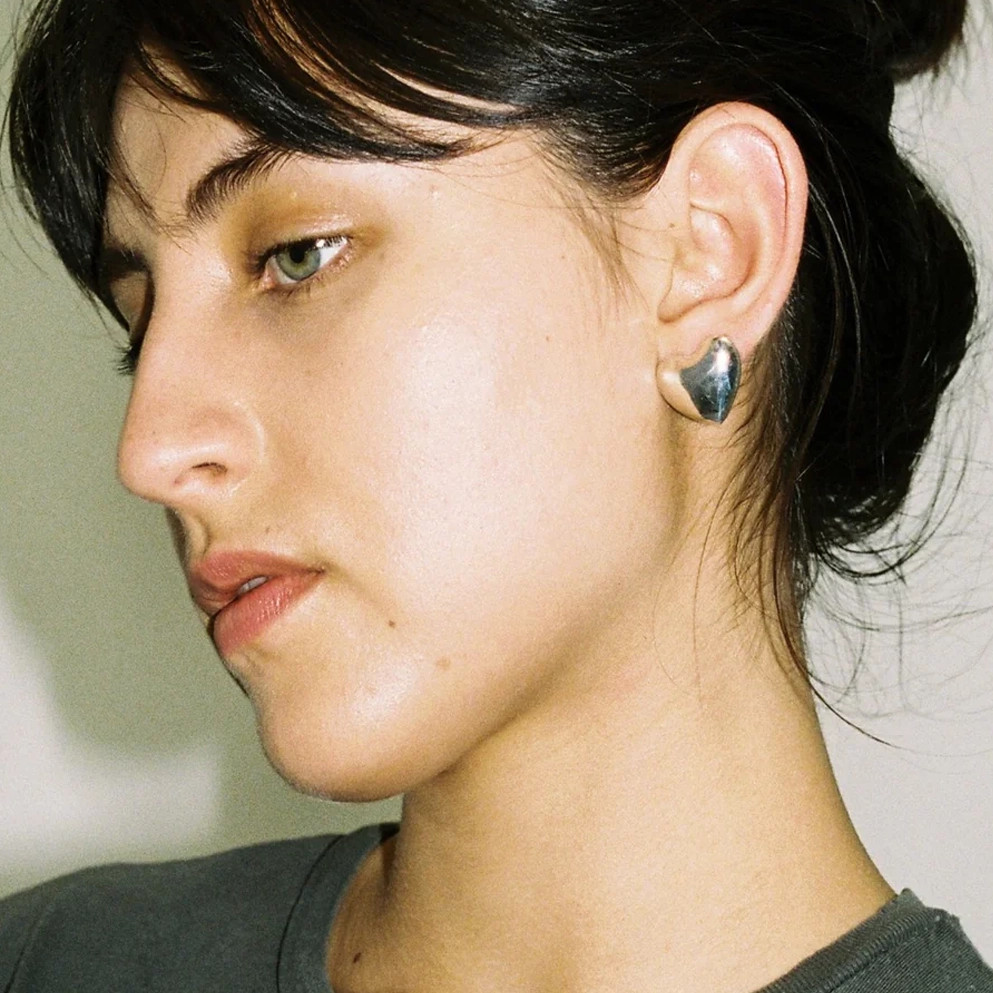 Silver Heart Studs, Annika Inez, tomfoolery