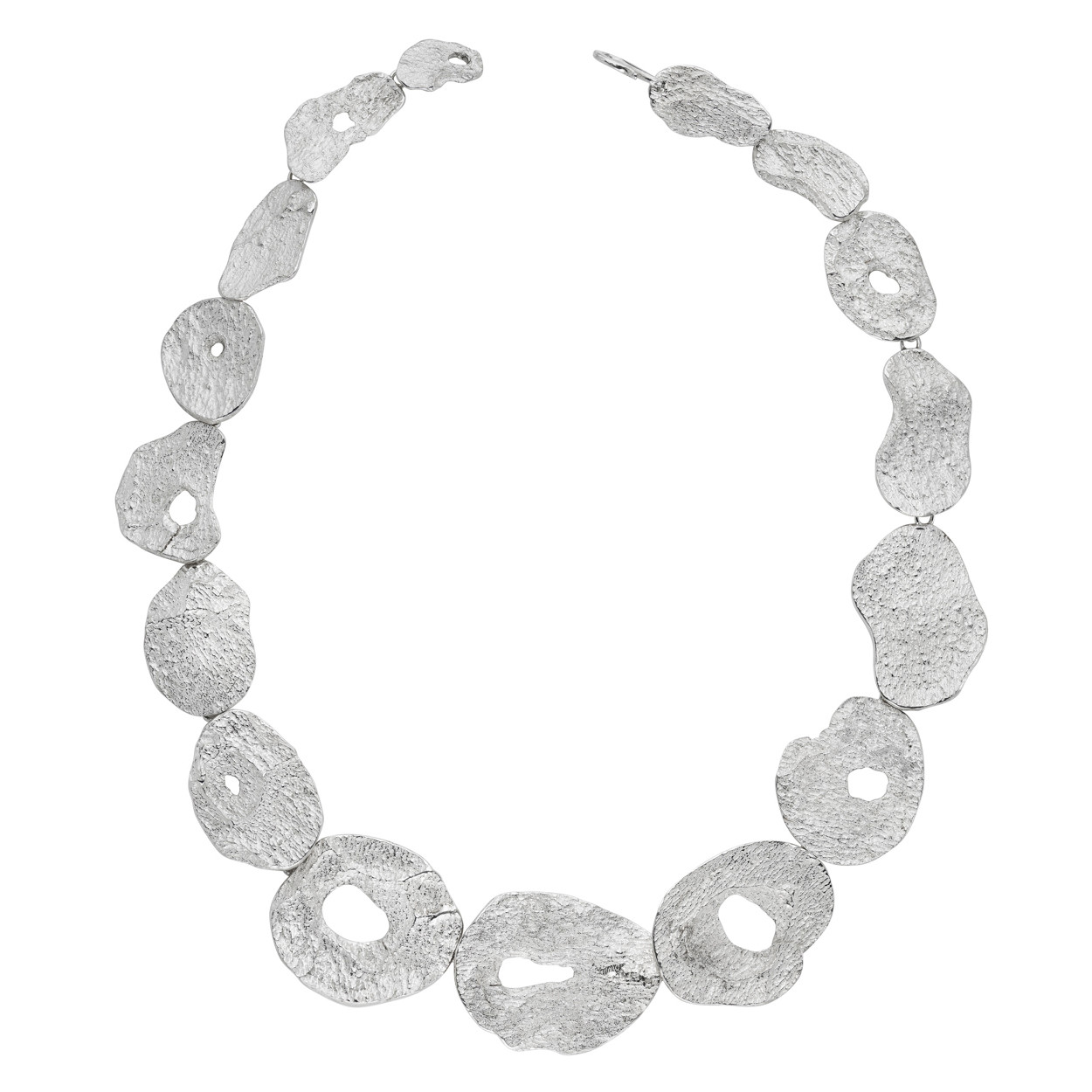 One-Of-A-Kind London Plane Silver Statement Necklace, Issy White, tomfoolery