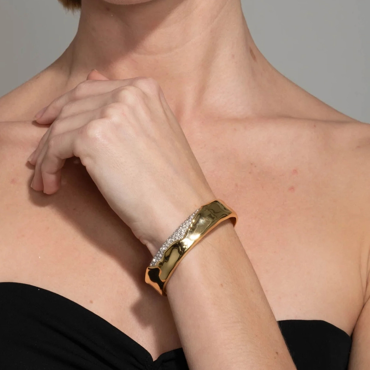 Solanales Gold Crystal Cuff Bracelet, Alexis Bittar, tomfoolery