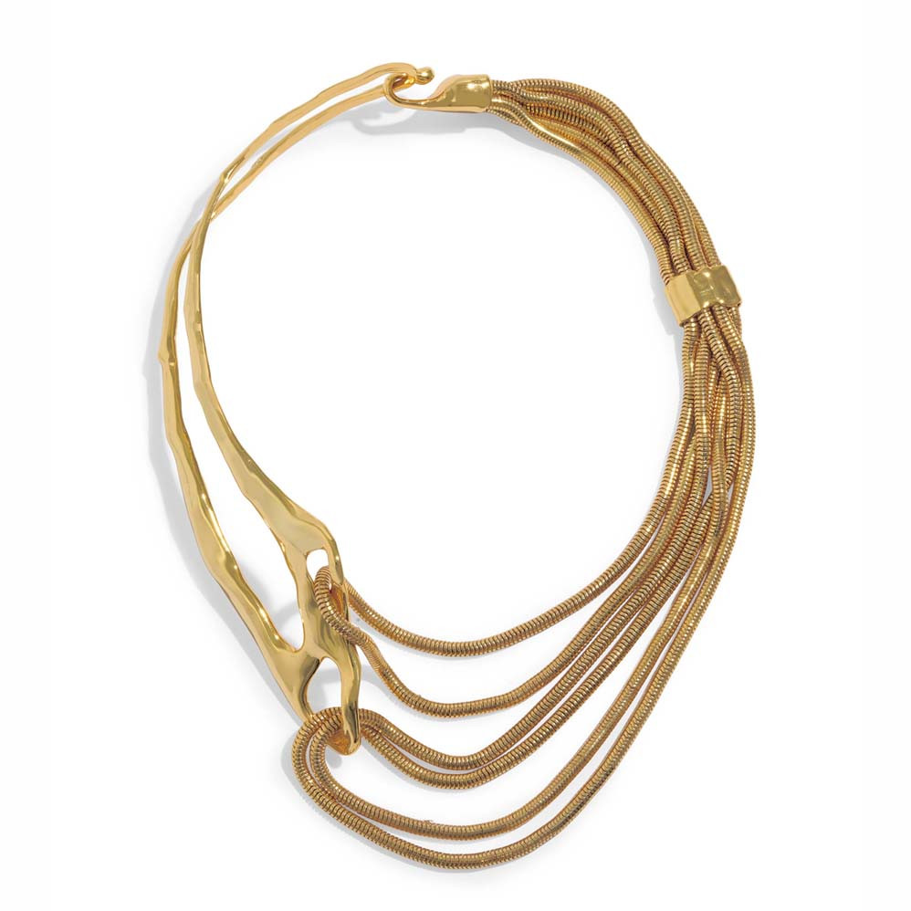 Molten Gold Intertwined Snake Chain Necklace, Alexis Bittar, tomfoolery