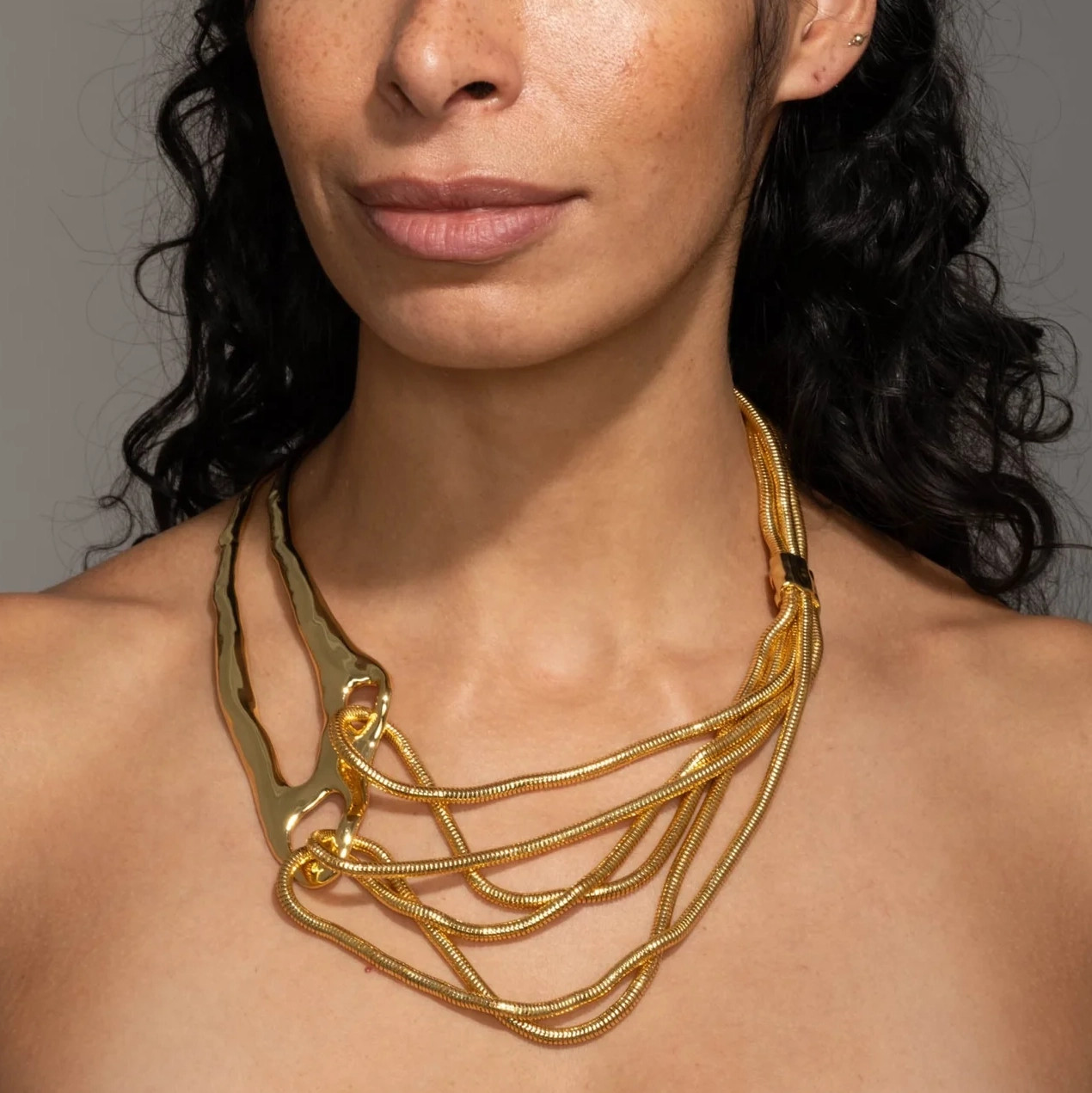 Molten Gold Intertwined Snake Chain Necklace, Alexis Bittar, tomfoolery