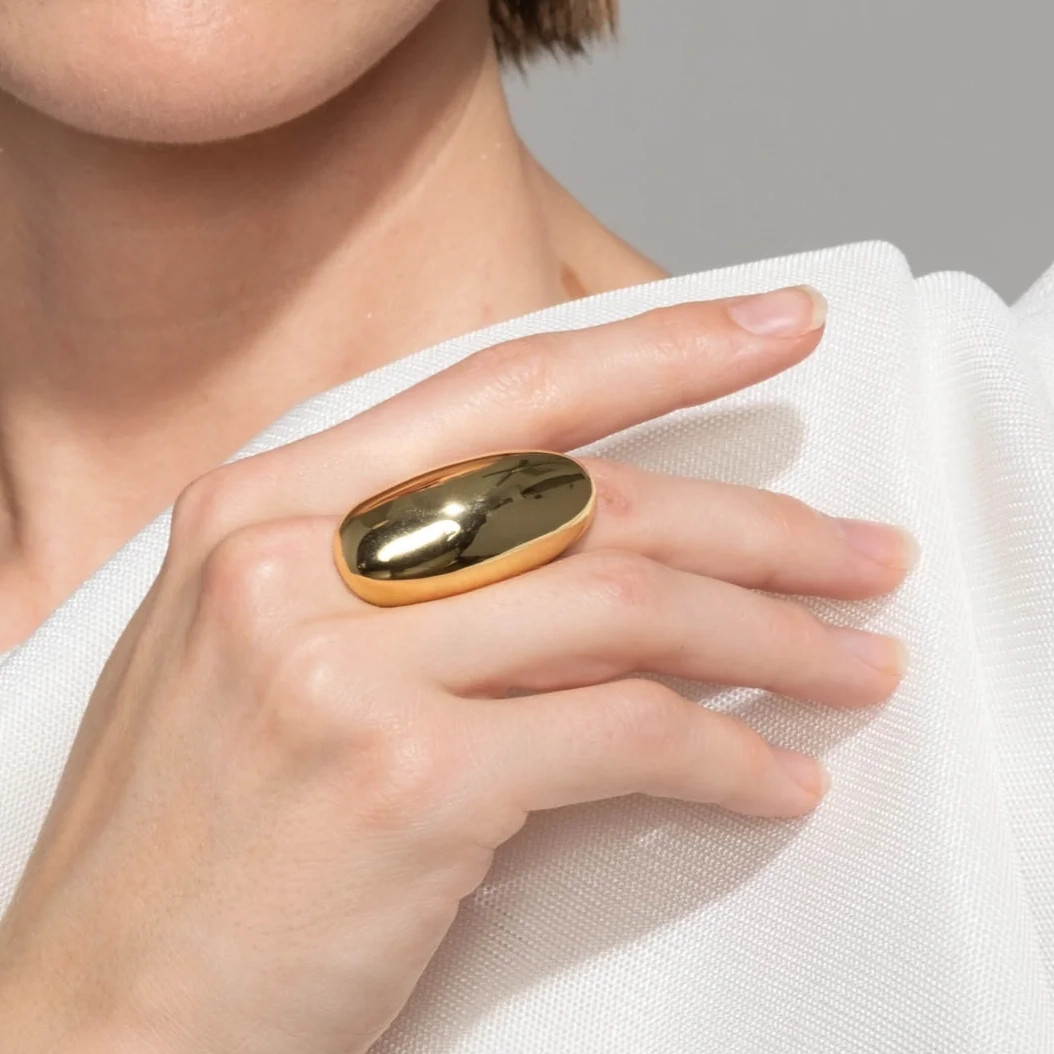 Molten Gold Sculptural Knuckle Ring, Alexis Bittar, tomfoolery