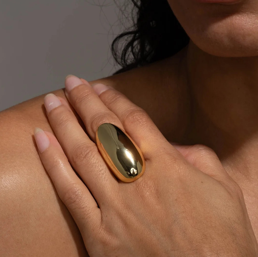 Molten Gold Sculptural Knuckle Ring, Alexis Bittar, tomfoolery