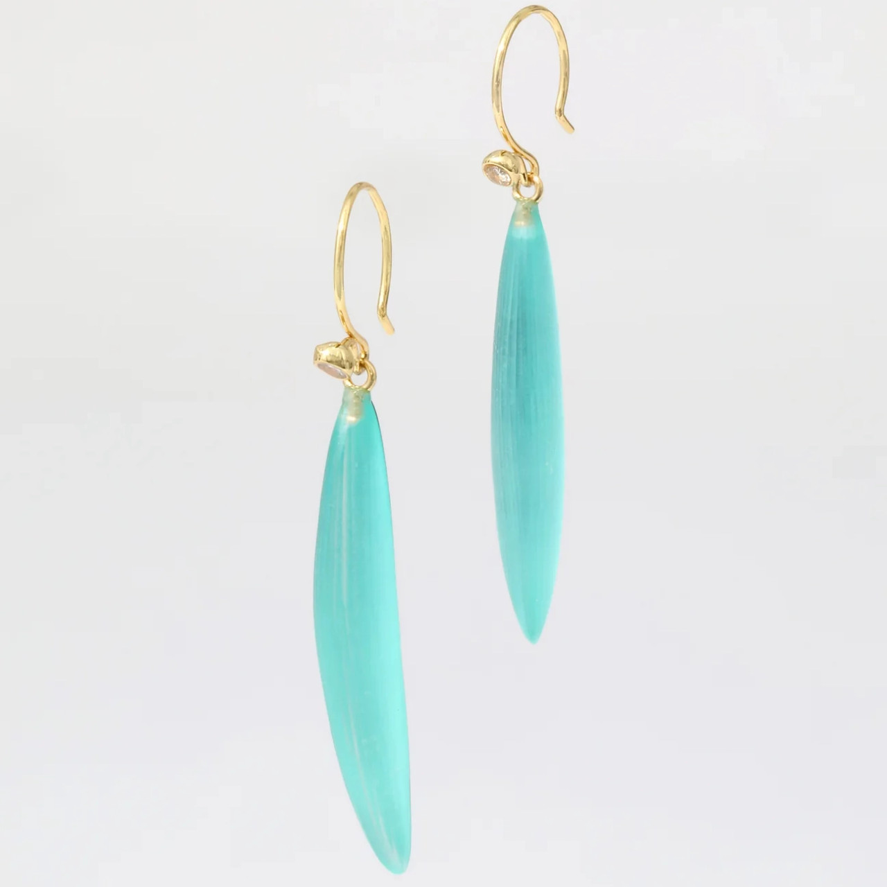 Blue Lucite Sliver Drop Earrings, Alexis Bittar, tomfoolery