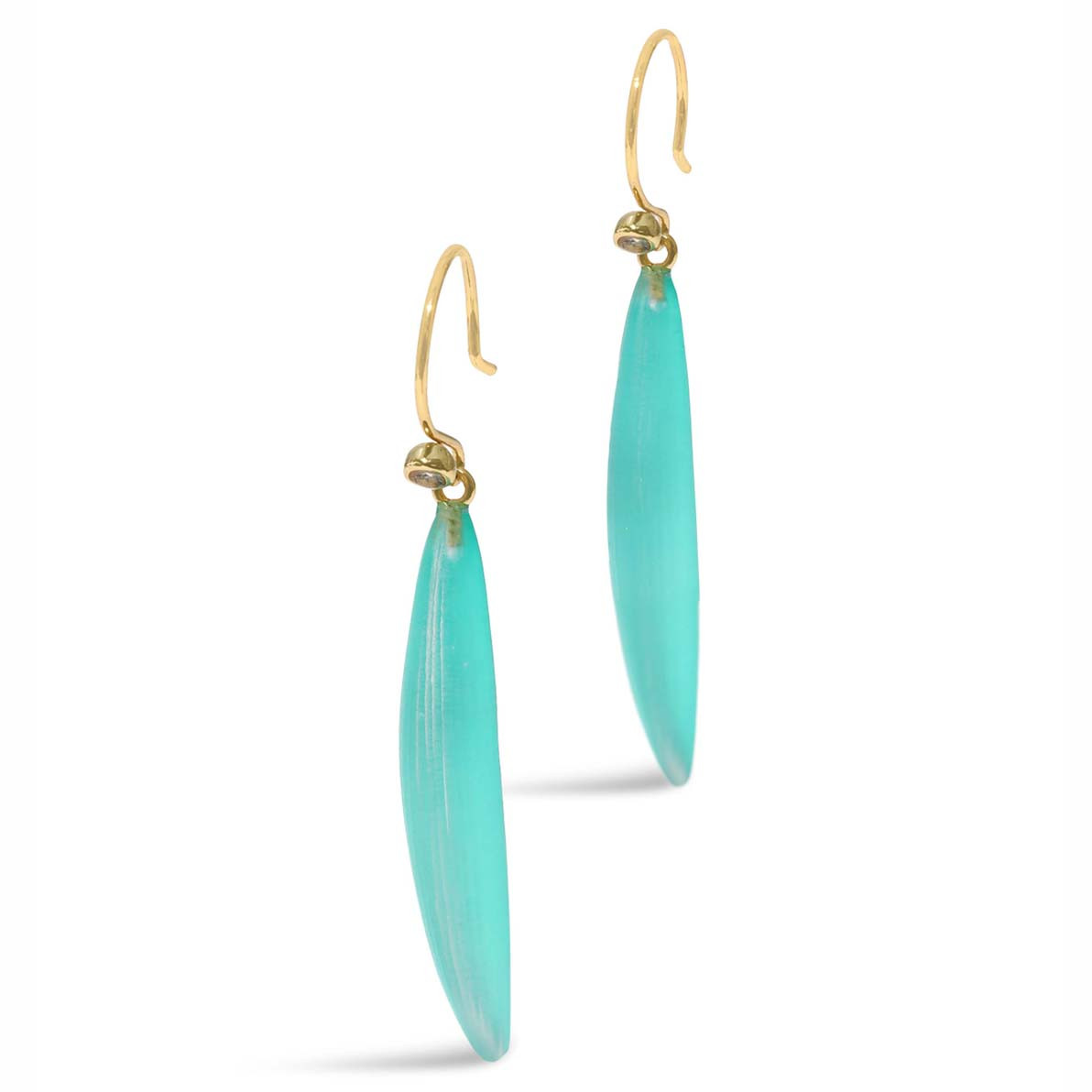 Blue Lucite Sliver Drop Earrings, Alexis Bittar, tomfoolery