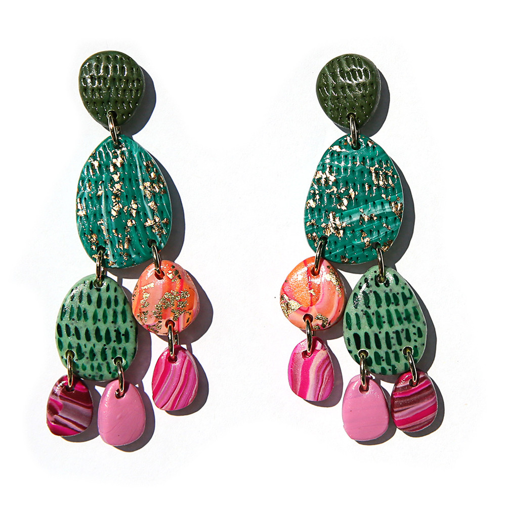 Green Cactus Drop Earrings, Kingston, tomfoolery