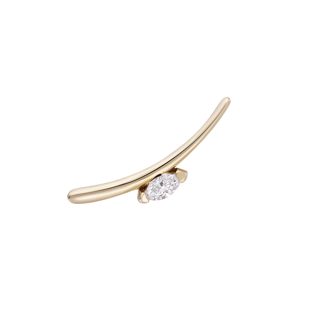 Balance Marquise Diamond Curved Stud, metier by tomfoolery