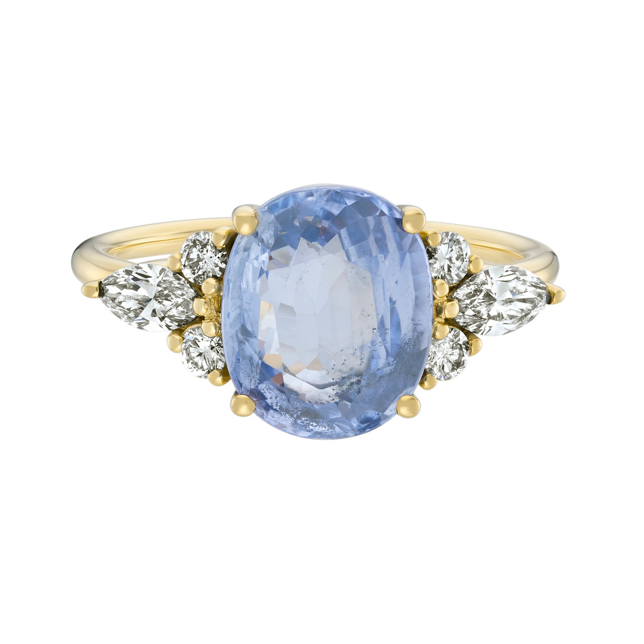 Eugenie Champagne Diamond & Blue Oval Sapphire Ring, tf House - Art Echo, tomfoolery